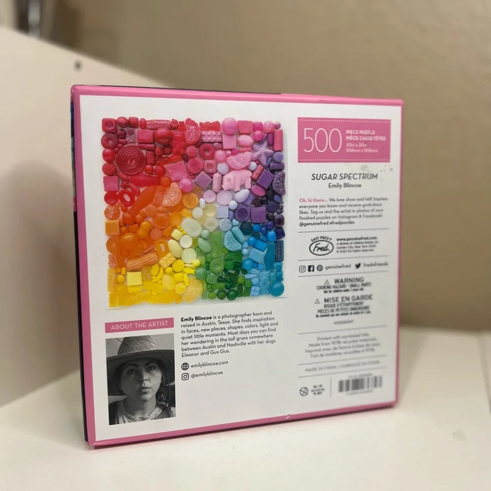 Fred Sugar Spectrum 500 Piece Puzzle Emily Blincoe Rainbow Candy Complete